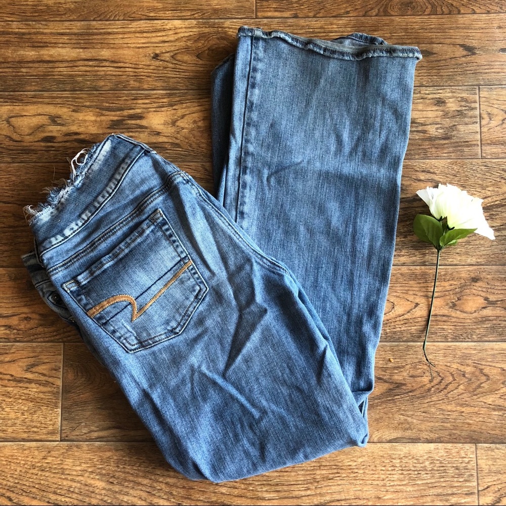 American Eagle Artist Distressed Flare Jeans